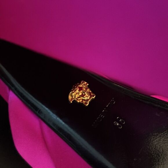 Versace Women's Pink satin Platform Heels, US8 - Picture 10 of 12